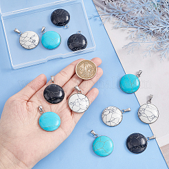 12Pcs 3 Colors Synthetic Turquoise Pendants&nbsp;STAS-UN0039-61