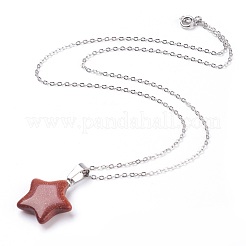 Natural & Synthetic Gemstone Pendant Necklaces&nbsp;NJEW-JN02159