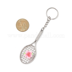 Tennis Racket & Flower Iron Keychains&nbsp;KEYC-JKC01443