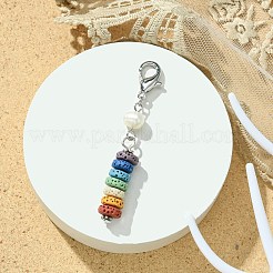 Natural Lava Rock Beaded Pendant Decorations&nbsp;HJEW-JM01539