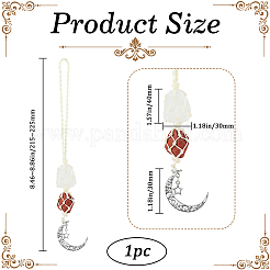 Nuggets Natural Quartz Crystal & Red Jasper Pouch Pendant Decorations&nbsp;HJEW-WH20002-03D