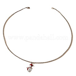 Christmas Theme Alloy Enamel Pendant Necklaces & Dangle Earrings Sets for Women&nbsp;WGFE393-01