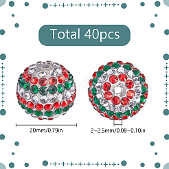 40Pcs Resin Rhinestone Round Beads&nbsp;RESI-SC0003-54