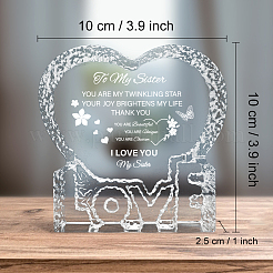 Heart with Word K9 Glass Figurines&nbsp;DJEW-WH0026-004