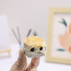 Natural Druzy Quartz Crystal Hedgehog Figurines&nbsp;PW-WG26886-01