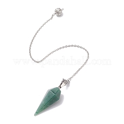 Natural & Synthetic Mixed Gemstone Pointed Dowsing Pendulums&nbsp;PALLOY-JF02609-02