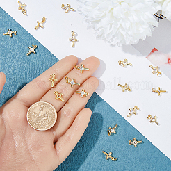 20Pcs Brass Micro Pave Cubic Zirconia Tiny Cross Charms&nbsp;KK-DC0001-85