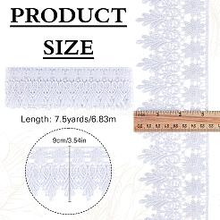 7.5 Yards Polyester Flower Heart Lace Trim Ribbon&nbsp;OCOR-MA0001-45B