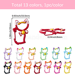 13Pcs 13 Colors Baking Paint Zinc Alloy Enamel Locking Carabiner&nbsp;FIND-SC0021-06