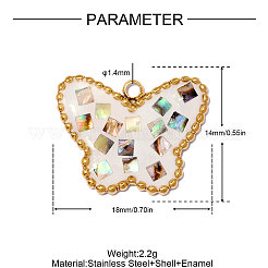 304 Stainless Steel Enamel Pendants&nbsp;STAS-OY013-28G