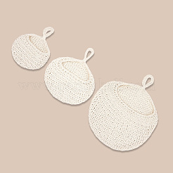 3Pcs 3 Styles Handmade Woven Cotton Fruit Net Hanging Baskets&nbsp;AJEW-GF0011-57B
