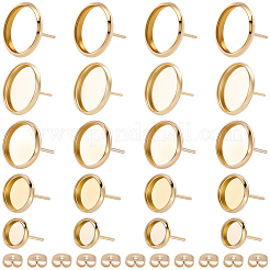 50Pcs 5 Styles 304 Stainless Steel Stud Earring Findings&nbsp;STAS-BBC0009-96
