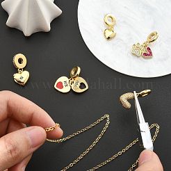 5Pcs 5 Styles Brass European Dangle Charms&nbsp;FIND-CJ0004-64