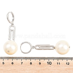 Paperclip with Round Brass Hoop Earrings&nbsp;EJEW-Z164-12P
