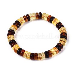 Natural Amber Beaded Stretch Bracelets for Men Women&nbsp;BJEW-T018-20