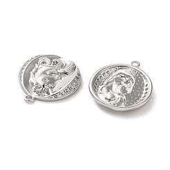 Brass Micro Pave Clear Cubic Zirconia Pendants&nbsp;KK-G481-05P
