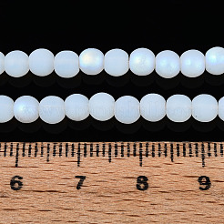 Frosted Imitation Jade Glass Beads Strands&nbsp;GLAA-T032-J4mm-MBB02