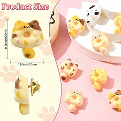 10Pcs 5 Colors Cartoon Cat-shape Doughnut Resin Lapel Pin Backs&nbsp;JEWB-CJ0003-07