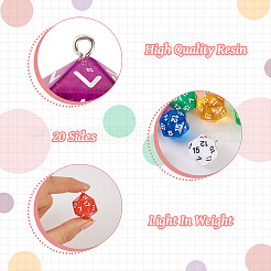 20pcs 10 colors Resin Polyhedral Dice Pendants&nbsp;FIND-TA0001-93
