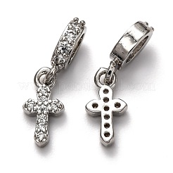 Brass Micro Pave Cubic Zirconia European Dangle Charms&nbsp;ZIRC-H119-01
