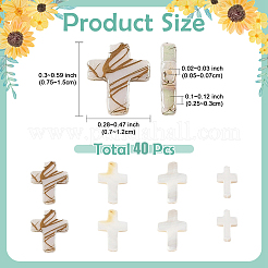 40Pcs 4 Styles Natural Freshwater Shell Beads&nbsp;BSHE-YW0001-26