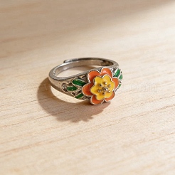 Adjustable Alloy Enamel Finger Rings for Women&nbsp;WGFF340-01