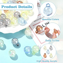 30Pcs Transparent Acrylic Pendants&nbsp;OACR-YW0003-43
