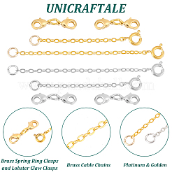 8Pcs 6 Styles Brass Spring Ring Clasps and Lobster Claw Clasps&nbsp;FIND-PH01443