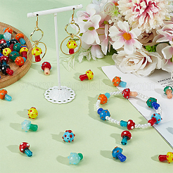 60Pcs 10 Colors Handmade Lampwork Beads&nbsp;LAMP-DR0001-10