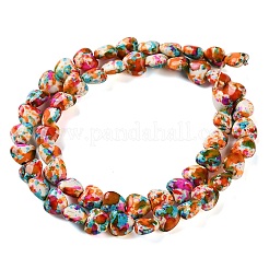 Spray Printed Synthetic Turquoise Beads Strands&nbsp;TURQ-P002-01A-07
