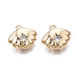 Brass Micro Pave Clear Cubic Zirconia Charms&nbsp;KK-Q764-004