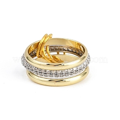Brass Micro Pave Cubic Zirconia Finger Rings&nbsp;RJEW-D325-01PG-07