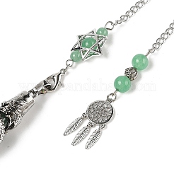 Natural Green Aventurine Cone Dowsing Pendulum Big Pointed Pendants&nbsp;AJEW-Z041-01E-AS