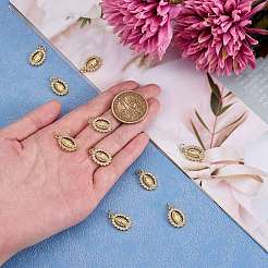 10Pcs Rack Plating Brass Micro Pave Clear Cubic Zirconia Pendants&nbsp;ZIRC-SZ0004-07