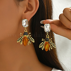 Alloy Bees Dangle Stud Earrings&nbsp;GZ0324