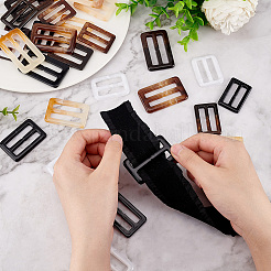 30Pcs 15 Style Rectangle Shape Resin Buckle Clasps&nbsp;RESI-FG0001-03