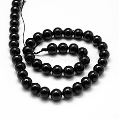 Natural Black Tourmaline Beads Strands&nbsp;X-G-P132-16-8mm