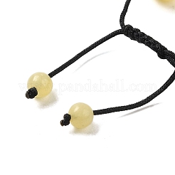 12.5mm Round Natural Yellow Jade Braided Bead Bracelets for Women Men&nbsp;BJEW-C060-01J