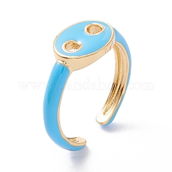 Brass Enamel Cuff Rings&nbsp;RJEW-A002-12G