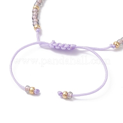 Oval Natural Mixed Gemstone & Glass Seed Beads Braided Bead Bracelets for Women&nbsp;BJEW-MZ00246