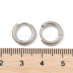 Tarnish Resistant 202 Stainless Steel Huggie Hoop Earrings&nbsp;EJEW-F111A-13mm-P