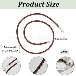 2Pcs Braided Round Leather Cord Necklace Making&nbsp;NJEW-BBC0001-19A-02