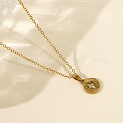 306 Stainless Steel Hollow Cross Circular Pendant Necklaces for Women&nbsp;YU8879