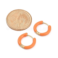 PVD Vacuum Plating 201 Stainless Steel Enamel Hoop Earrings&nbsp;EJEW-Q002-07G