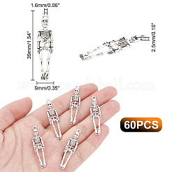 60Pcs Tibetan Style Alloy Pendants for Halloween&nbsp;TIBEP-UN0001-17