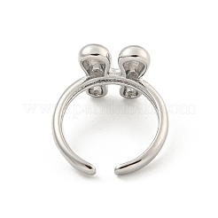 Brass Letter Open Cuff Rings for Women&nbsp;RJEW-G313-01H-P