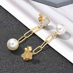 304 Stainless Steel Flower Dangle Stud Earrings&nbsp;EJEW-C096-54G