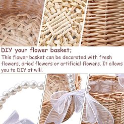 Wickerwork Baskets with Plastic Beaded Handle&nbsp;AJEW-CP0010-62