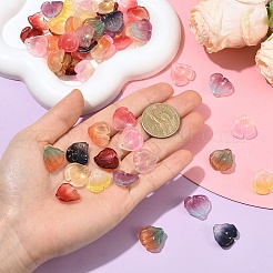 110Pcs 11 Colors Transparent Glass Petal Pendants&nbsp;GLAA-YW0005-86