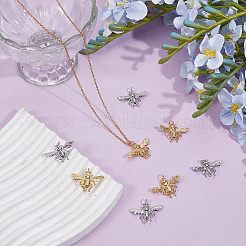 8Pcs 2 Colors Rack Plating Brass Pendants&nbsp;KK-GO0002-33